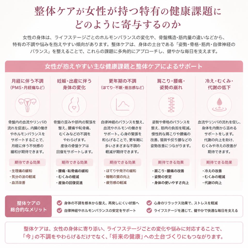 女性の健康管理と整体の関係