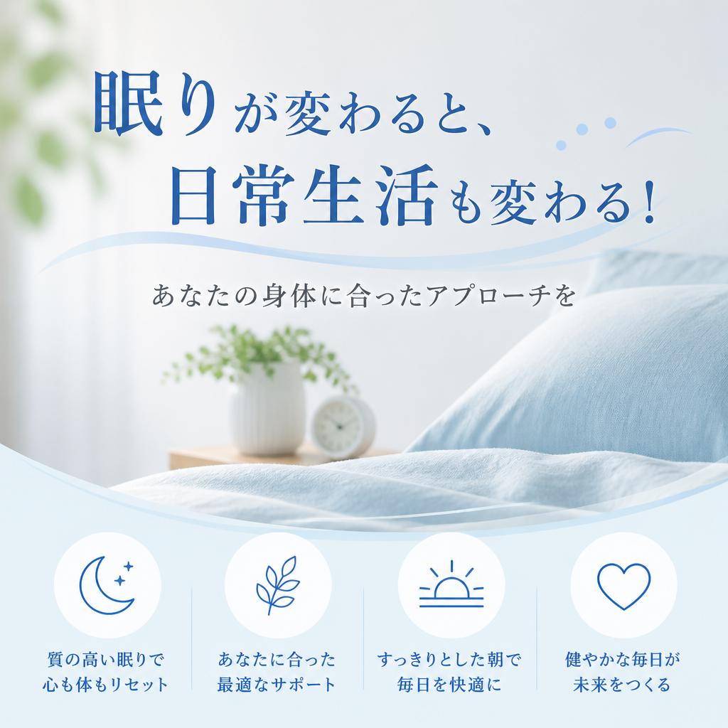 眠りが変わると、日常生活も変わる！あなたの身体に合ったアプローチを