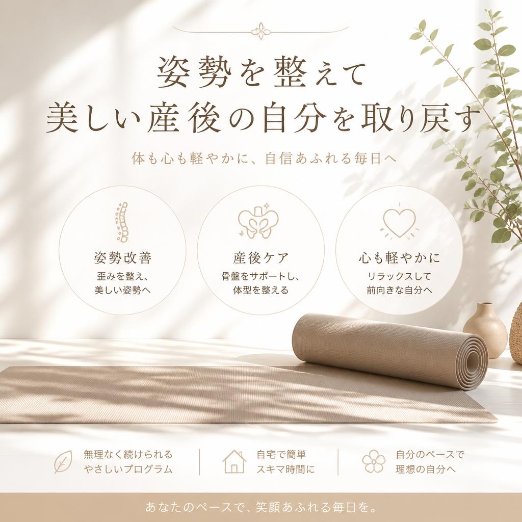姿勢を整えて美しい産後の自分を取り戻す