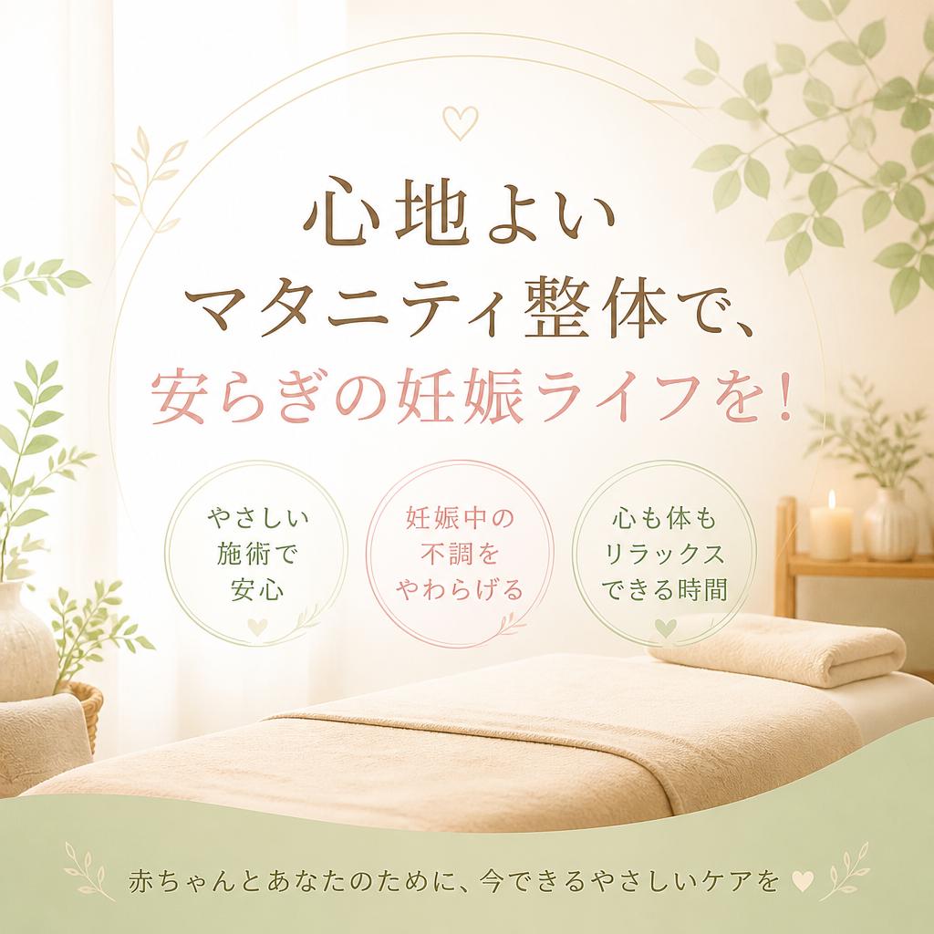 心地よいマタニティ整体で、安らぎの妊娠ライフを！